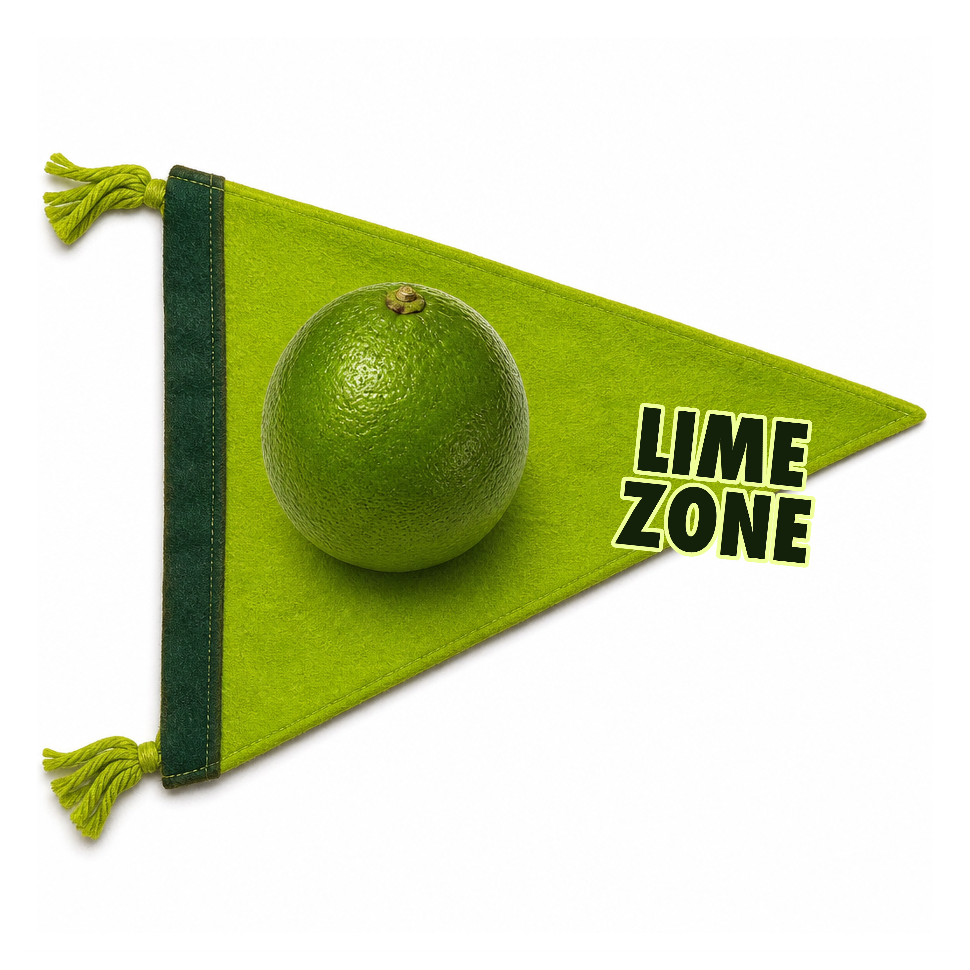 Lime Zone felt pennant